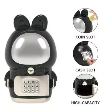 Детская электронная Копилка Сейф Космонавт с кодовым замком Little Space Rabbit Piggy Bank