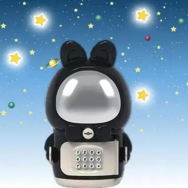 Детская электронная Копилка Сейф Космонавт с кодовым замком Little Space Rabbit Piggy Bank