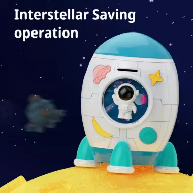 Детская электронная копилка-сейф RIAS 852A Ракета с музыкой и подсветкой