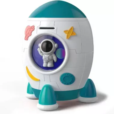 Детская электронная копилка-сейф RIAS 852A Ракета с музыкой и подсветкой