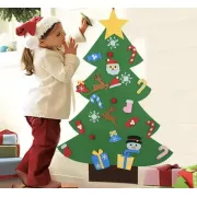 Дитяча ялинка з іграшками з фетру на стіну 95 х 70см Chrismas Free