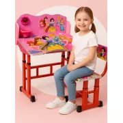 Детская парта регулируемая с принцессами / Письменный стол и стул с регулируемой высотой