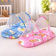 Детская переносная складная кроватка с москитной сеткой / Бескаркасная детская кроватка