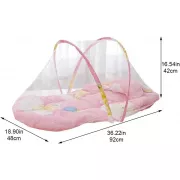 Детская переносная складная кроватка с москитной сеткой / Бескаркасная детская кроватка Розовая