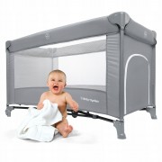 Дитяче складне ліжечко-манеж Moby-System Happy Traveller Basic з розкладним матрацом, сумкою, коліщатками та бічним виходом, 126 x 66 см