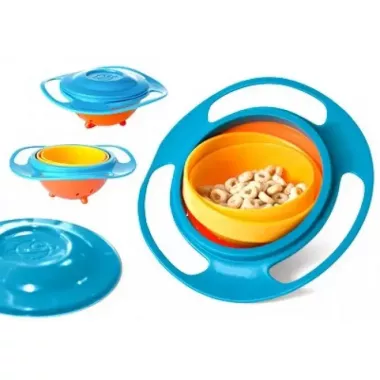 Детская тарелка-непроливайка Universal Gyro Bowl, тарелка непроливайка неваляшка, посуда для детей