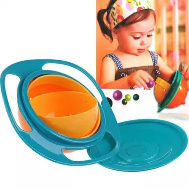 Детская тарелка-непроливайка Universal Gyro Bowl, тарелка непроливайка неваляшка, посуда для детей