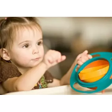 Детская тарелка-непроливайка Universal Gyro Bowl, тарелка непроливайка неваляшка, посуда для детей