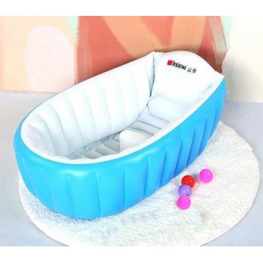 Детская Надувная ванночка с насосом Intime Baby Bath Tub Голубой