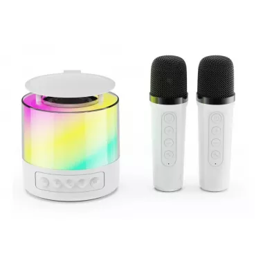Детское караоке с 2ма микрофонами K12 со сменой голоса Bluetooth колонка с RGB подсветкой Детское караоке с 2ма микрофонами K12 со сменой голоса Bluetooth колонка с RGB подсветкой