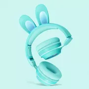 Детские беспроводные Bluetooth наушники с ушками зайчика RGB Picun B12 4704/4705 VJ