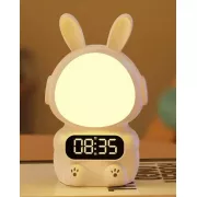 Детские часы с будильником Кролик Rabbit clock with LIGHT WHITE