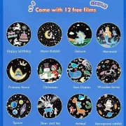 Дитячий нічник проектор зоряного неба Bluetooth Fairy Tale E11 акумуляторний світильник карусель 6 змінних картинок з LED підсвічуванням та музикою