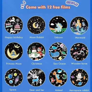 Дитячий нічник проектор зоряного неба Bluetooth Fairy Tale E11 акумуляторний світильник карусель 6 змінних картинок з LED підсвічуванням та музикою Дитячий нічник проектор зоряного неба Bluetooth Fairy Tale E11 акумуляторний світильник карусель 6 змінних картинок з LED підсвічуванням та музикою