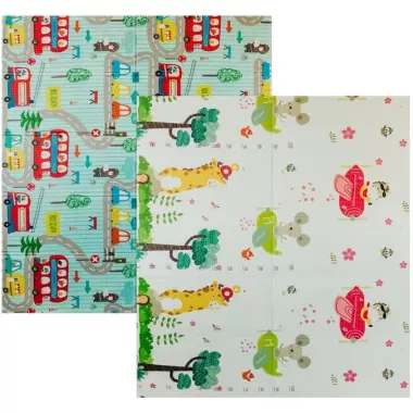 Детский развивающий двусторонний термо коврик в сумке