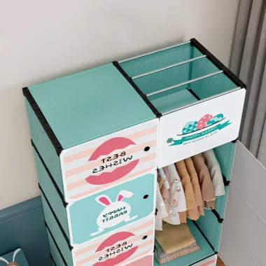 Детский шкаф мини-компактный-портативный-модульный 4 полки Closet AND LY-1047