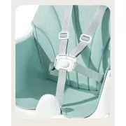 Детский стульчик-шезлонг для кормления с регулируемой спинкой и столиком 2в1 Голубой