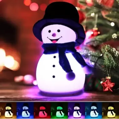 Детский силиконовый ночник Снеговик Snowman LJC-118 светильник аккумуляторный игрушка для сна