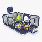 Детский игровой манеж-ограждение 125х125х63см для игр с баскетбольной корзиной и карманом для игрушек