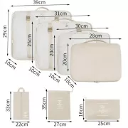 Дорожный органайзер 7в1 Набор органайзеров для одежды, обуви и аксессуаров для путешествий Бежевый