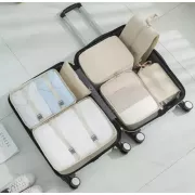 Дорожный органайзер 7в1 Набор органайзеров для одежды, обуви и аксессуаров для путешествий Бежевый