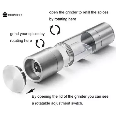 Двойная мельница для специй / Измельчитель механический 2 в 1 для соли, перца и специй Двойная мельница для специй / Измельчитель механический 2 в 1 для соли, перца и специй