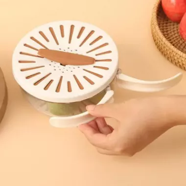 Двухслойная дренажная корзина / Миска для очистки фруктов с ситечком Двухслойная дренажная корзина / Миска для очистки фруктов с ситечком