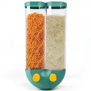 Диспенсер для круп с дозатором на 2 секции, до 2кг / Органайзер для сыпучих продуктов