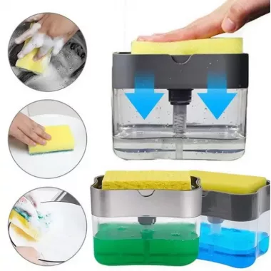 Диспенсер для моющего средства нажимной Soap Pump Sponge Caddy