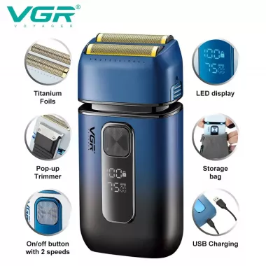 Электробритва VGR V-362 шейвер, двойное лезвие, IPX6, LED дисплей Электробритва VGR V-362 шейвер, двойное лезвие, IPX6, LED дисплей
