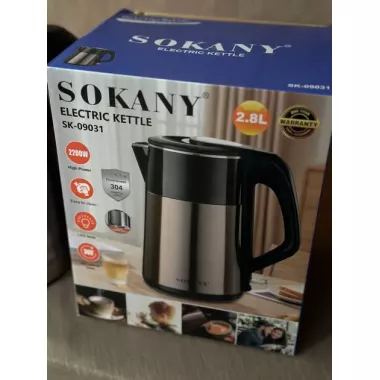 Електрочайник Sokany SK-09031 металевий 2,8 л 2200 Вт Електрочайник Sokany SK-09031 металевий 2,8 л 2200 Вт