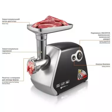 Электрическая Мясорубка ВИТЕК BT-3400 3500W реверс, для томатов, Электромясорубка