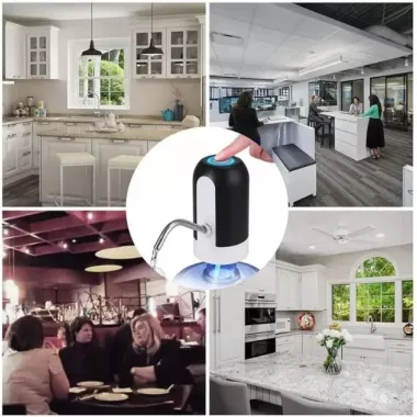 Электрическая помпа для бутилированной воды Automatic water dispenser с подсветкой на бутыль 19 л Черный