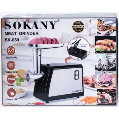 Електрична надпотужна мясорубка Sokany SK-089 професійна 3500Вт Електрична надпотужна мясорубка Sokany SK-089 професійна 3500Вт