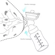 Электрический двойной массажный молокоотсос Kinder Goods в комплекте с 2 бутылочками для молока + соска, USB