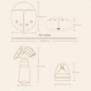 Электрический двойной массажный молокоотсос Kinder Goods в комплекте с 2 бутылочками для молока + соска, USB