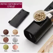 Набор мельниц для специй, перца, соли / Электромельница от USB с подсветкой и подставкой