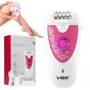 Эпилятор VGR V-722 аккумуляторный 2 скорости 32 пинцета с насадками / Беспроводной эпилятор