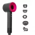 Фен  с 5 разными насадками для сушки и укладки  hair dryer fan серо-розовый
