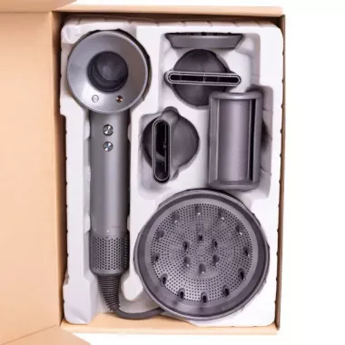 Фен  с 5 разными насадками для сушки и укладки  hair dryer fan серый