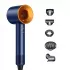 Фен  с 5 разными насадками для сушки и укладки  hair dryer fan синий