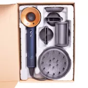 Фен с 5 разными насадками для сушки и укладки hair dryer fan синий