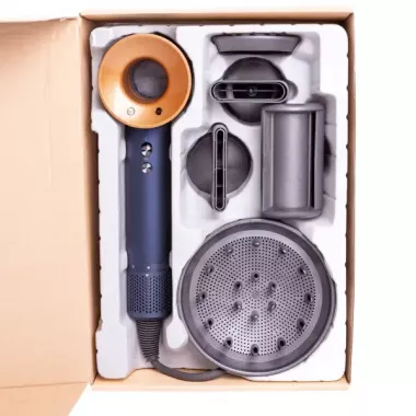 Фен  с 5 разными насадками для сушки и укладки  hair dryer fan синий