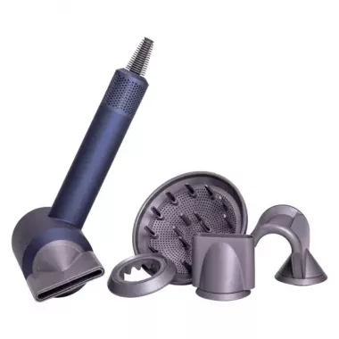 Фен  с 5 разными насадками для сушки и укладки  hair dryer fan синий
