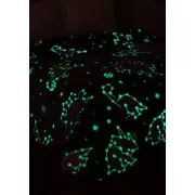 Флисовый полуторный плед 150х100, светящийся в темноте Динозавры серый