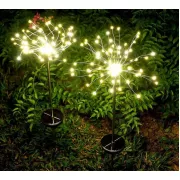 Фонарь садовый Фейерверк газонный на солнечной батарее, 150 led, 8 режимов (2 шт в комплекте)