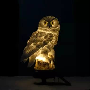 Фонарь садовый Сова с солнечной панелью WHITE