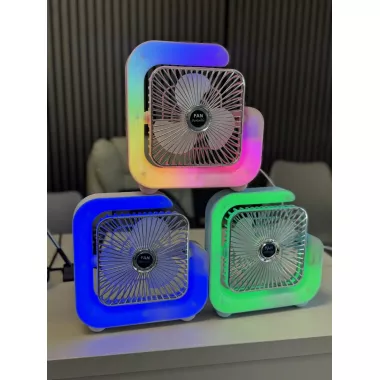 G-Вентилятор Квадратный Ночник аккумуляторный от USB с подсветкой