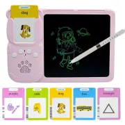 Говорящие обучающие карточки Монтессори для изучения английского языка 2в1 интерактивный планшет и цветная LCD доска для рисования 224 слов мышка Голубой