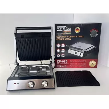 Гриль электрический прижимной Zepline 3500W со съемными пластинами контактный